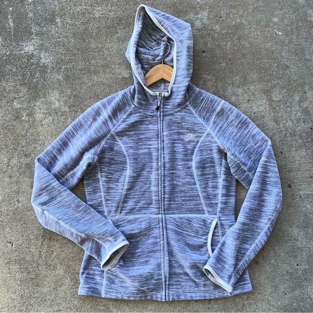 The North Face Women’s Mezzaluna Full-Zip Hoodie Size S Small Gray/White